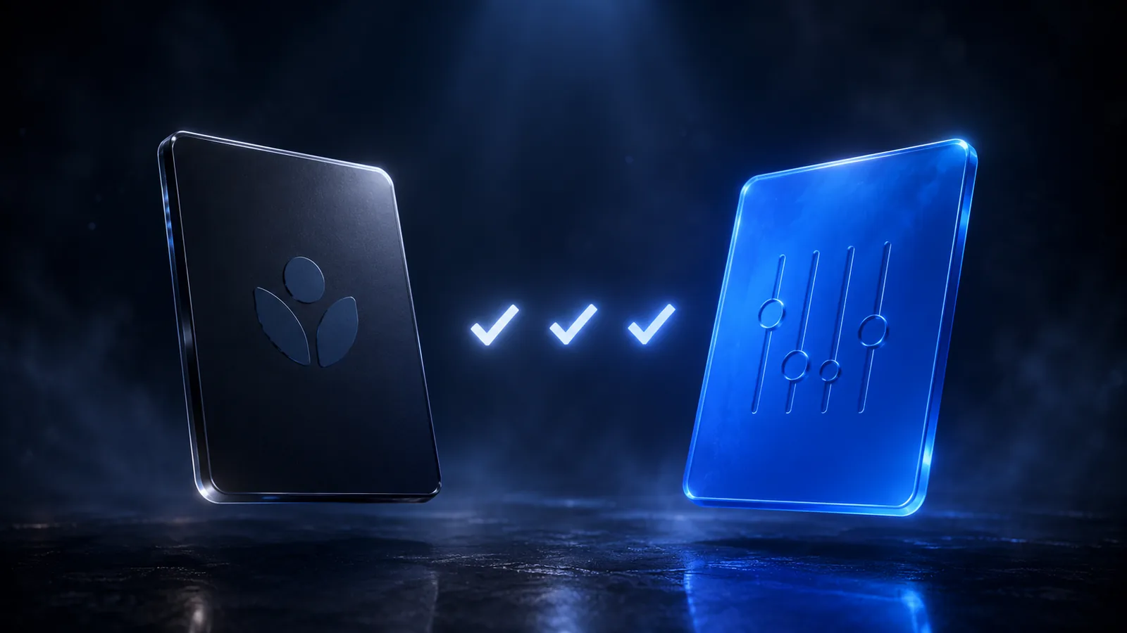 Side-by-side comparison cards for SoundSource and mactooloud with checkmarks on key features